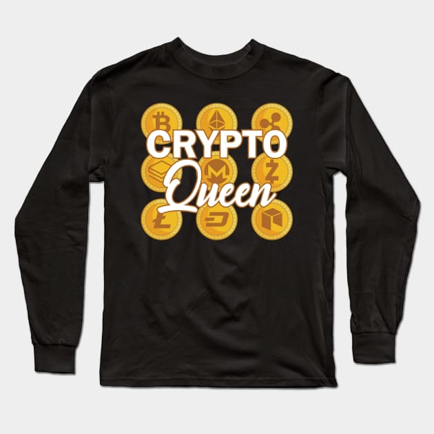 Crypto Queen Long Sleeve T-Shirt by KC Happy Shop